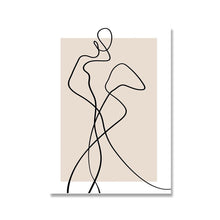 Load image into Gallery viewer, Abstract Classy Woman Line Art Print Beige Neutral Female Line Poster Room Wall Decor Fashion Romantic Canvas Painting Pictures