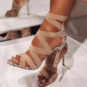 Sexy Ladies Peep Toe Shoes High Heels Women Sandals 2021 Zipper High Heels New Fashion Summer Women Pumps