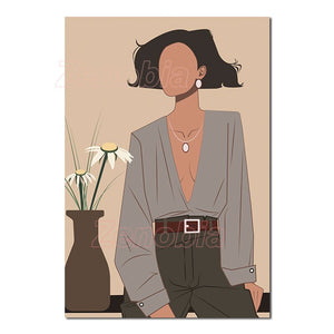 Nordic Abstract Figure Poster Line Fashion Woman Canvas Painting Wall Art Home Decoration Hd Print for Bedroom and Living Room