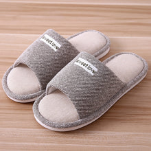 Load image into Gallery viewer, 2020 Women Indoor Slippers Floor Flat Shoes Comfortable Anti-slip Home Flax Linen Slipper Woman Men House Cotton Slides