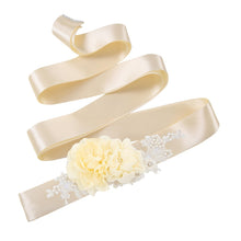 Load image into Gallery viewer, S172 New Ivory Flowers Wedding Belts Bridal Sash Bride Bridesmaid Dress Accessories Women Prom Party Dress Evening Dresses Belt