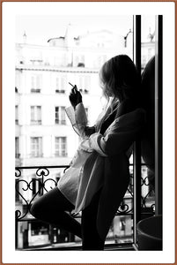 Line Black And White Sexy Window Girl Nordic Canvas Painting Fashion Beautiful Woman Posters Wall Art Pictures Living Room Decor
