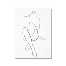 Load image into Gallery viewer, Bedroom Wall Decor Canvas Painting Get Naked Sign Canvas Art Poster One Line Sexy Woman Drawing Canvas Picture Fashion Painting