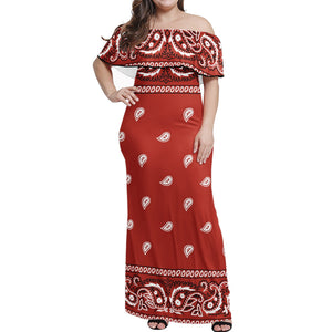 Women's Party Clothing One Shoulder Dresses Plus Size Sexy vintage Long Dresses Print On Demand Bandana Print dress Style 1