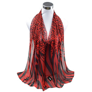 Long Chiffon Silk scarves 1PC 50*160cm Sexy Design Leopard  Zebra Line Print Woman Lady scarves Muffler P5A16274