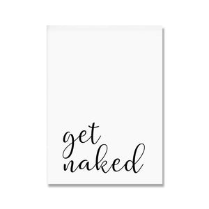 Bathroom Wall Decor Canvas Painting Get Naked Sign Canvas Art Poster One Line Sexy Woman Fashion Painting Drawing Canvas Picture