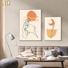 Load image into Gallery viewer, Fashion Abstract Women Body Line Art Paintings Yoga Girl Canvas Print Sexy Lady Poster Minimalist Drawing Pictures Bedroom
