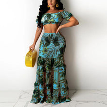 Load image into Gallery viewer, Floral Printed Dress Suits Off Shoulder Tube Top &amp; Maxi Skirt Set