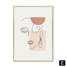 Load image into Gallery viewer, Modern Fashion Woman Poster Wall Art Abstract Line Canvas Print Vintage Pictures Nordic Poster and Print Wall Pictures for Home