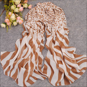 Long Chiffon Silk scarves 1PC 50*160cm Sexy Design Leopard  Zebra Line Print Woman Lady scarves Muffler P5A16274