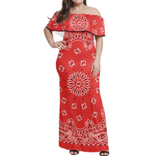 Load image into Gallery viewer, Women&#39;s Party Clothing One Shoulder Dresses Plus Size Sexy vintage Long Dresses Print On Demand Bandana Print dress Style 1