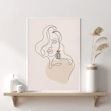 Load image into Gallery viewer, Woman Face Abstract Line Poster Fashion Makeup Canvas Painting Beige Minimalist Art Print Wall Picture Living Bedroom Home Decor