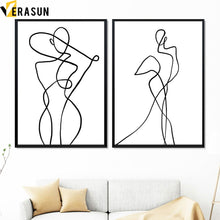 Load image into Gallery viewer, Abstract Line Body Art Fashion Sexy Woman Wall Art Canvas Painting Nordic Posters and Prints Wall Pictures for Living Room Decor