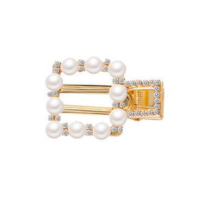 Sweetly Artifial Pearl Duck Clip Hair Pins Geometric Wave Heart Square Circle Straight Line Headwear for Women