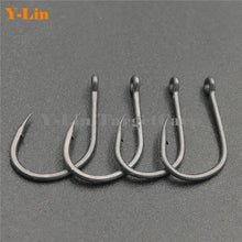 Load image into Gallery viewer, Carp Fishing Hooks Wide Gape Barbed Hook Quality Carbon Steel Curve Shank Made In Japan Carp Hair Chod Rigs