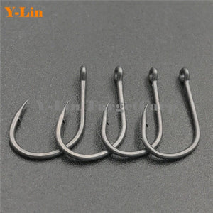 Carp Fishing Hooks Wide Gape Barbed Hook Quality Carbon Steel Curve Shank Made In Japan Carp Hair Chod Rigs