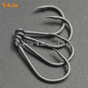 Carp Fishing Hooks Wide Gape Barbed Hook Quality Carbon Steel Curve Shank Made In Japan Carp Hair Chod Rigs