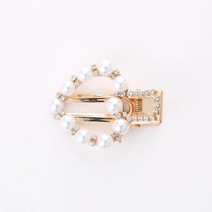 Sweetly Artifial Pearl Duck Clip Hair Pins Geometric Wave Heart Square Circle Straight Line Headwear for Women
