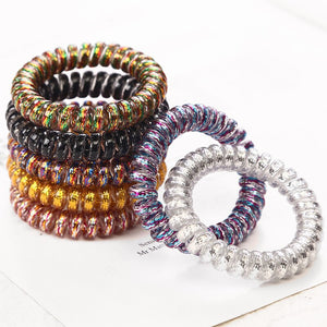 5PC/LOT NEW 5CM Telephone Line Hair Ropes Woman Colorful Elastic Hair Bands Girl Ponytail Holder Tie Gum Hair Accessories