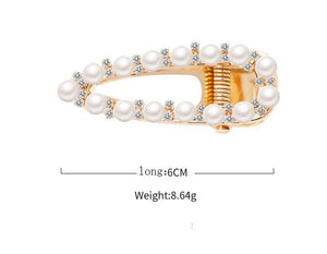 Sweetly Artifial Pearl Duck Clip Hair Pins Geometric Wave Heart Square Circle Straight Line Headwear for Women
