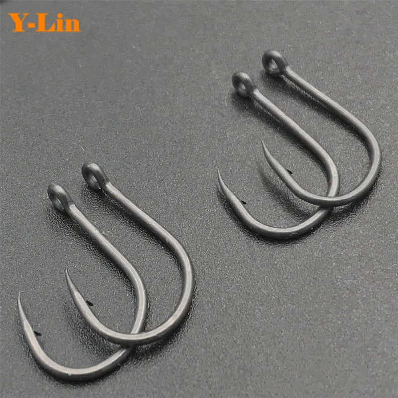 Carp Fishing Hooks Wide Gape Barbed Hook Quality Carbon Steel Curve Shank Made In Japan Carp Hair Chod Rigs