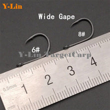 Load image into Gallery viewer, Carp Fishing Hooks Wide Gape Barbed Hook Quality Carbon Steel Curve Shank Made In Japan Carp Hair Chod Rigs