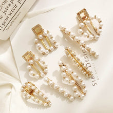 Load image into Gallery viewer, Sweetly Artifial Pearl Duck Clip Hair Pins Geometric Wave Heart Square Circle Straight Line Headwear for Women