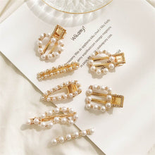 Load image into Gallery viewer, Sweetly Artifial Pearl Duck Clip Hair Pins Geometric Wave Heart Square Circle Straight Line Headwear for Women