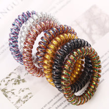 Load image into Gallery viewer, 5PC/LOT NEW 5CM Telephone Line Hair Ropes Woman Colorful Elastic Hair Bands Girl Ponytail Holder Tie Gum Hair Accessories