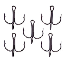 Load image into Gallery viewer, 50Pcs/lot  Fishing Treble Hook Size 2/4/6/8/10/12/14 High Carbon Steel Sharp Barbed Black/Brown/White