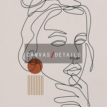 Load image into Gallery viewer, Woman Face Abstract Line Poster Fashion Makeup Canvas Painting Beige Minimalist Art Print Wall Picture Living Bedroom Home Decor