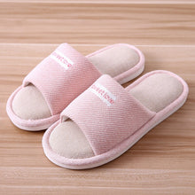 Load image into Gallery viewer, 2020 Women Indoor Slippers Floor Flat Shoes Comfortable Anti-slip Home Flax Linen Slipper Woman Men House Cotton Slides