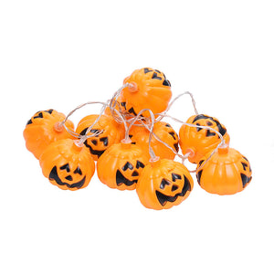Halloween pumpkin lights string ghost string lights ghost spider truss bat led battery USB decorative lights