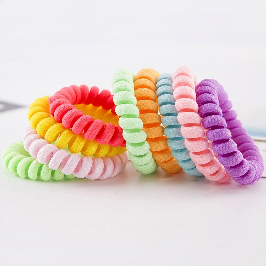 4PCS/lot New high quality telephone line child lady hair ring Scrunchie Elastic Hair Band Hair Ties Rope Hair Accessories