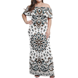 Design New dress Style Fabrics Long Dress Summer Wear New Fashion Women Plus Size Bandana Print Clothing One Shoulder Dresse