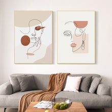 Load image into Gallery viewer, Modern Fashion Woman Poster Wall Art Abstract Line Canvas Print Vintage Pictures Nordic Poster and Print Wall Pictures for Home