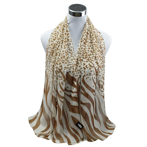 Long Chiffon Silk scarves 1PC 50*160cm Sexy Design Leopard  Zebra Line Print Woman Lady scarves Muffler P5A16274