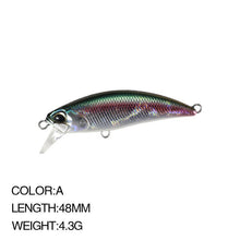 Load image into Gallery viewer, 1pcs Mini Sinking Minnow Wobblers Fishing Lures 48mm 4.3g Trout Artificial Plastic Hard Bait Jerkbait Crankbait Fishing Tackle