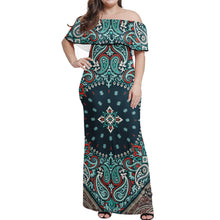 Load image into Gallery viewer, Women&#39;s Party Clothing One Shoulder Dresses Plus Size Sexy vintage Long Dresses Print On Demand Bandana Print dress Style 1