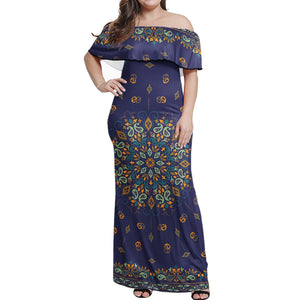 Women's Party Clothing One Shoulder Dresses Plus Size Sexy vintage Long Dresses Print On Demand Bandana Print dress Style 1
