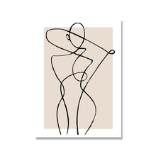 Load image into Gallery viewer, Abstract Classy Woman Line Art Print Beige Neutral Female Line Poster Room Wall Decor Fashion Romantic Canvas Painting Pictures