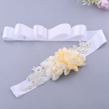 Load image into Gallery viewer, S172 New Ivory Flowers Wedding Belts Bridal Sash Bride Bridesmaid Dress Accessories Women Prom Party Dress Evening Dresses Belt