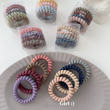 Load image into Gallery viewer, CYGJFC 4PCS Woman Solid Telephone Line Hair Ties Women Rubber Band Scrunchies Girls Elastic Hairband Ponytail Holders Headwear