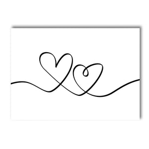 Fashion Sexy Women Wall Art Poster Heart Line Drawing Art Print Dog And Girl Quotes Canvas Painting Modern Pictures Home Decor