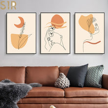 Load image into Gallery viewer, Fashion Abstract Women Body Line Art Paintings Yoga Girl Canvas Print Sexy Lady Poster Minimalist Drawing Pictures Bedroom