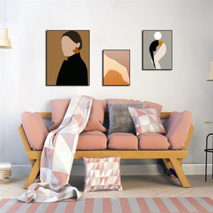 Fashion Canvas Painting Pretty Woman Posters Abstract Line Pictures Geometry Art Prints Nordic Paintings For Home Decoration