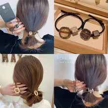 Load image into Gallery viewer, Hair Bands Combination Female Rubber Band Line Elastic Hair Band Rope Simple Retro Star Leopard Print Ponytail Female