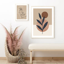 Load image into Gallery viewer, Woman Fashion African Leaf Line Drawing Abstract Wall Art Canvas Painting Nordic Poster Print Wall Picture Anime Room Home Decor