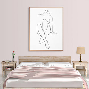 Bedroom Wall Decor Canvas Painting Get Naked Sign Canvas Art Poster One Line Sexy Woman Drawing Canvas Picture Fashion Painting