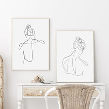 Load image into Gallery viewer, Minimalist Woman Sketch Poster Abstract Fashion Canvas Painting Line Art Print Norbic Wall Pictures for Living Room Home Decor